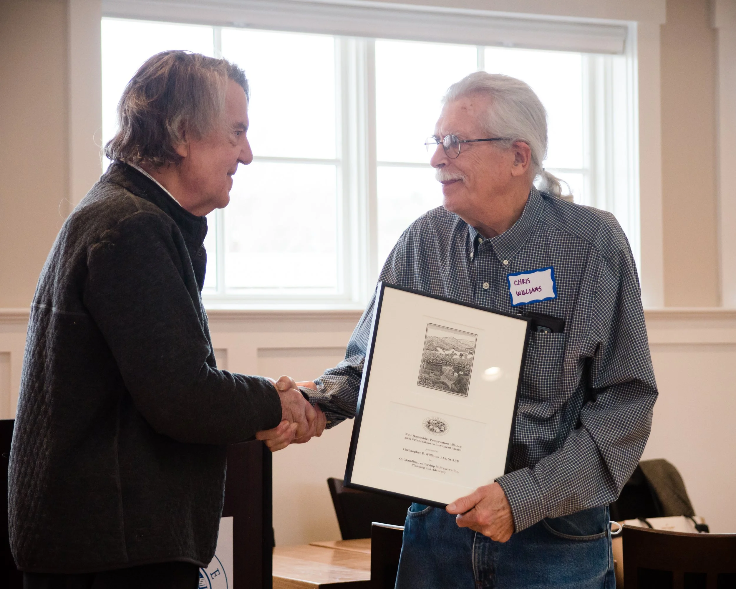 Chris Williams Presented Award for Outstanding Preservation Achievement