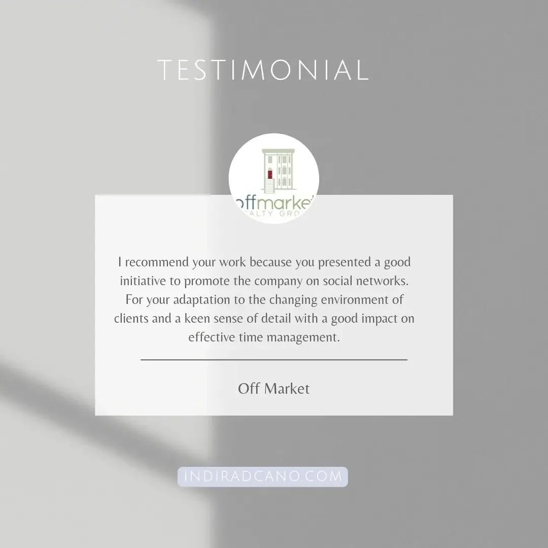@offmarketrealtygroup was the first investor company I worked with. From email campaigns, creating pipelines, reaching out to homeowners, creating FB Ad campaigns, preparing CMA, and building relationships with other investors.

It was a full-on serv