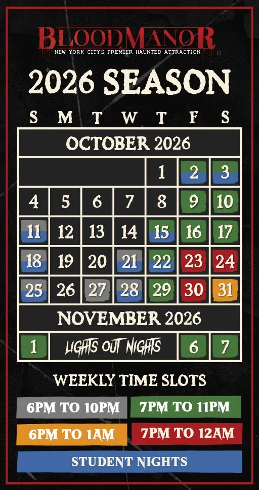 Blood Manor 2026 Season Calendar Only
