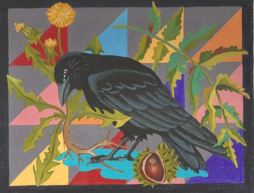 Raven, Conker, Dandelion and Fern