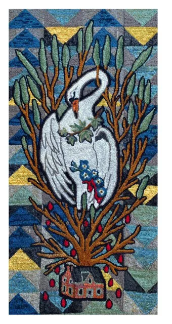 Rest in Peace, 2020, 2.5 x 4.5 FT, hand hooked wool on linen