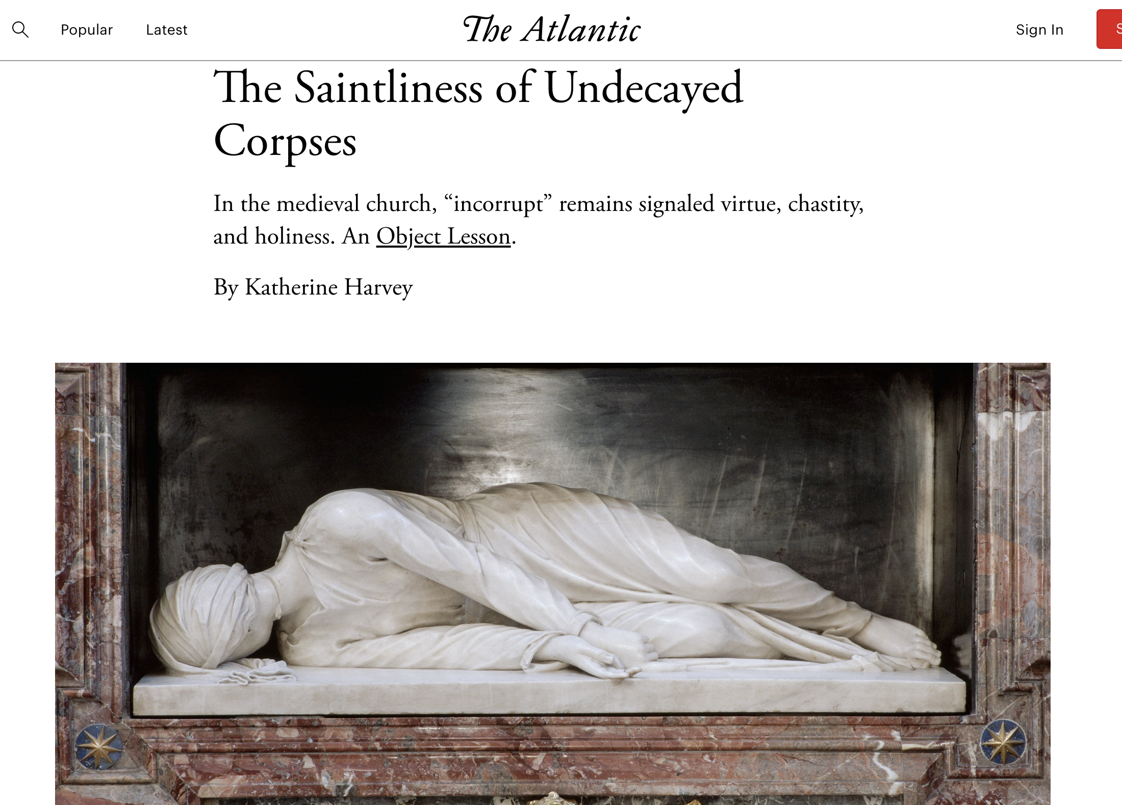 The saintliness of undecayed corpses (The Atlantic)