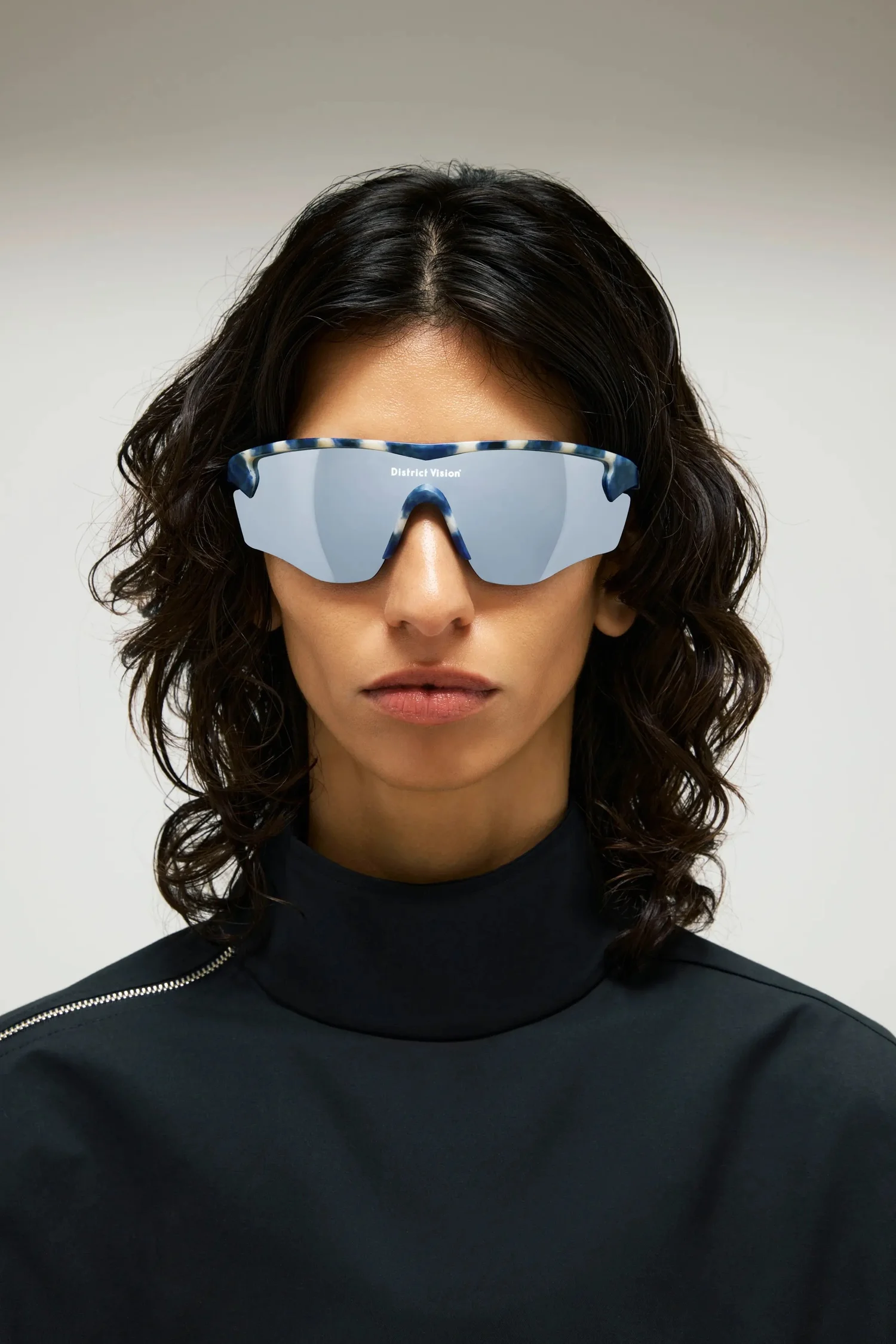 Junya Racer in Navy Mosaic/D+ Silver Flash Mirror — FIELD THEORY