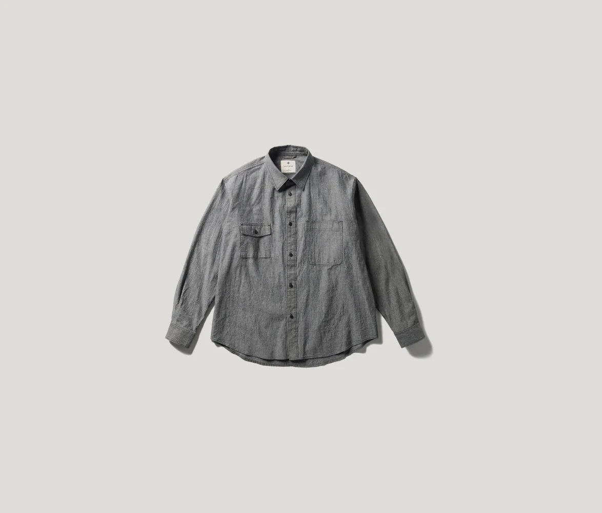 Chambray Workshirt in Black/Grey