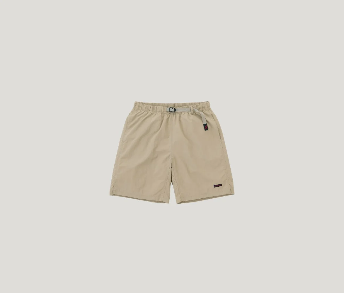 Nylon Packable G-Short in Milk Tea