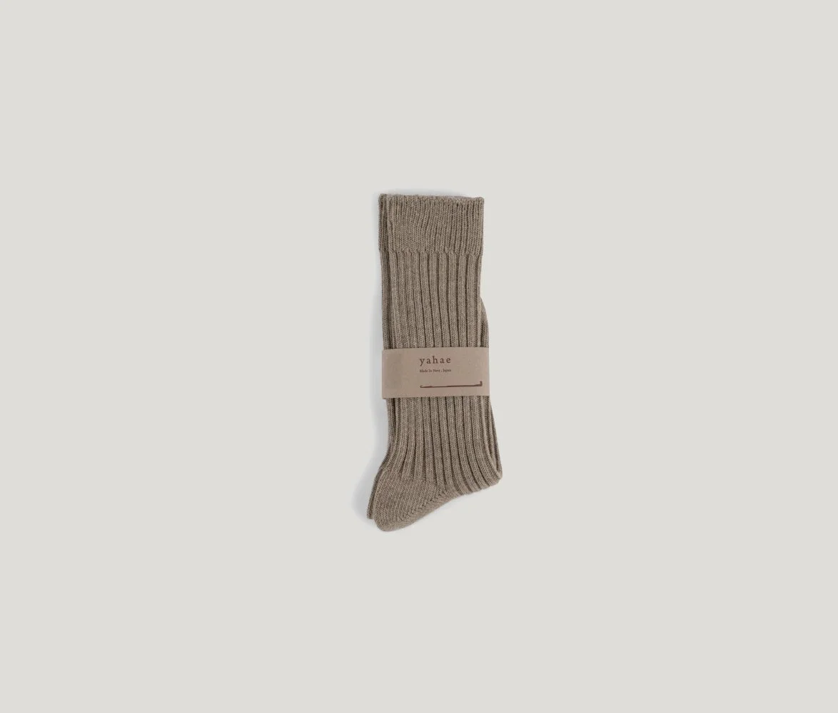 Organic Cotton Yak Ribbed Socks in Green