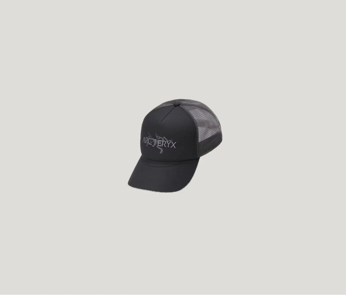 Bird Word Trucker Hat Black Cloud