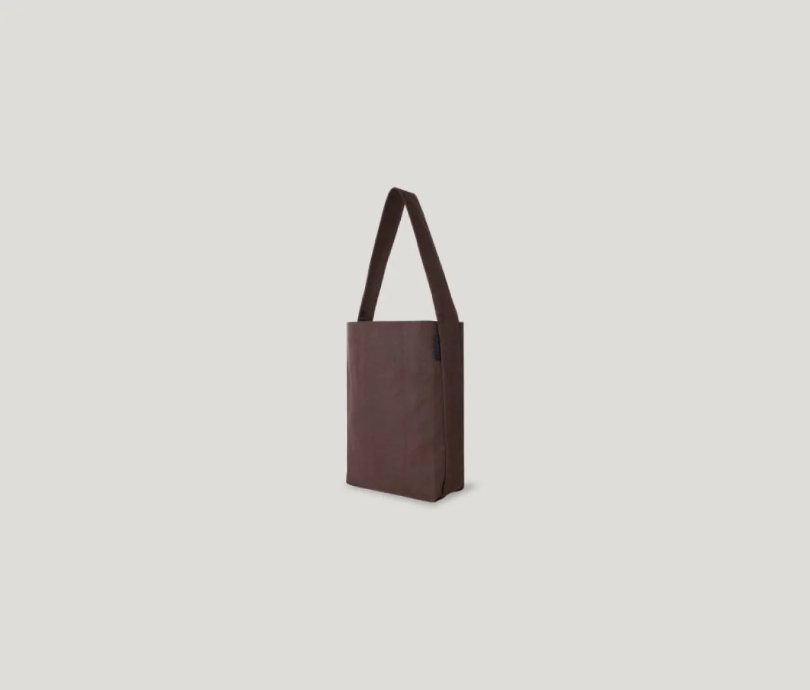 Water Repellent Midi Bucket Tote in Bourbon