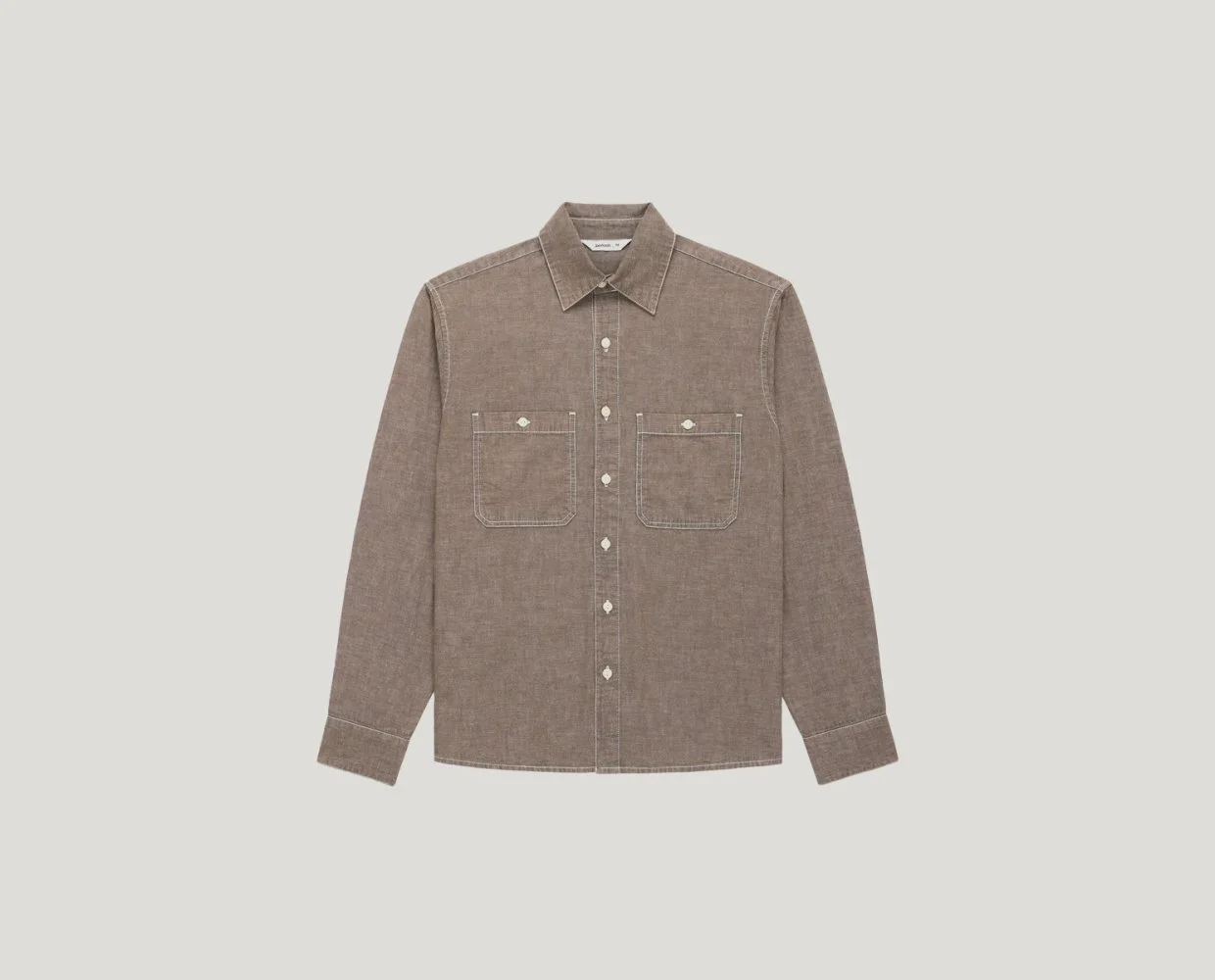 Utility Shirt in Brown Chambray