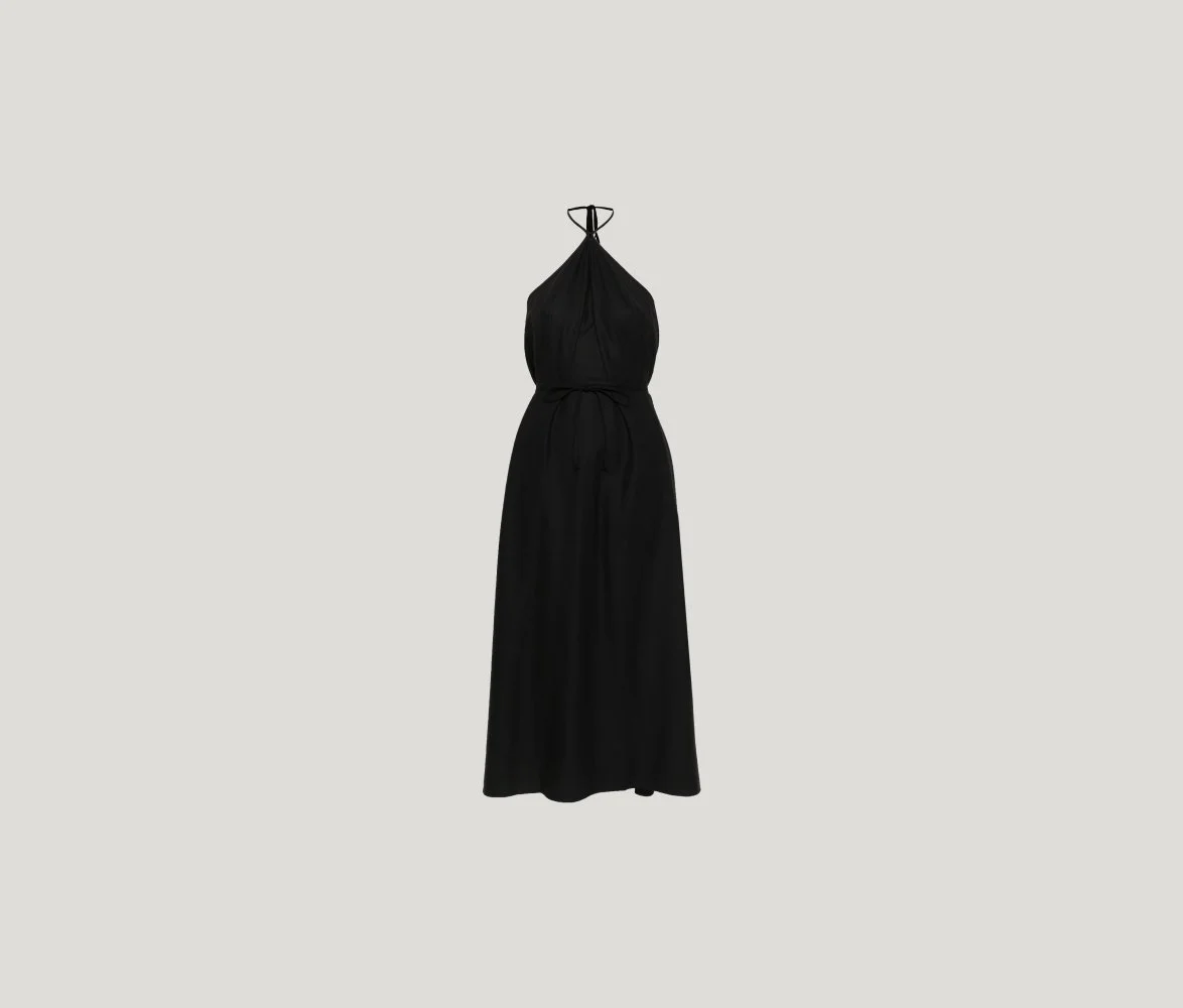 Ligo Dress in Black Silk