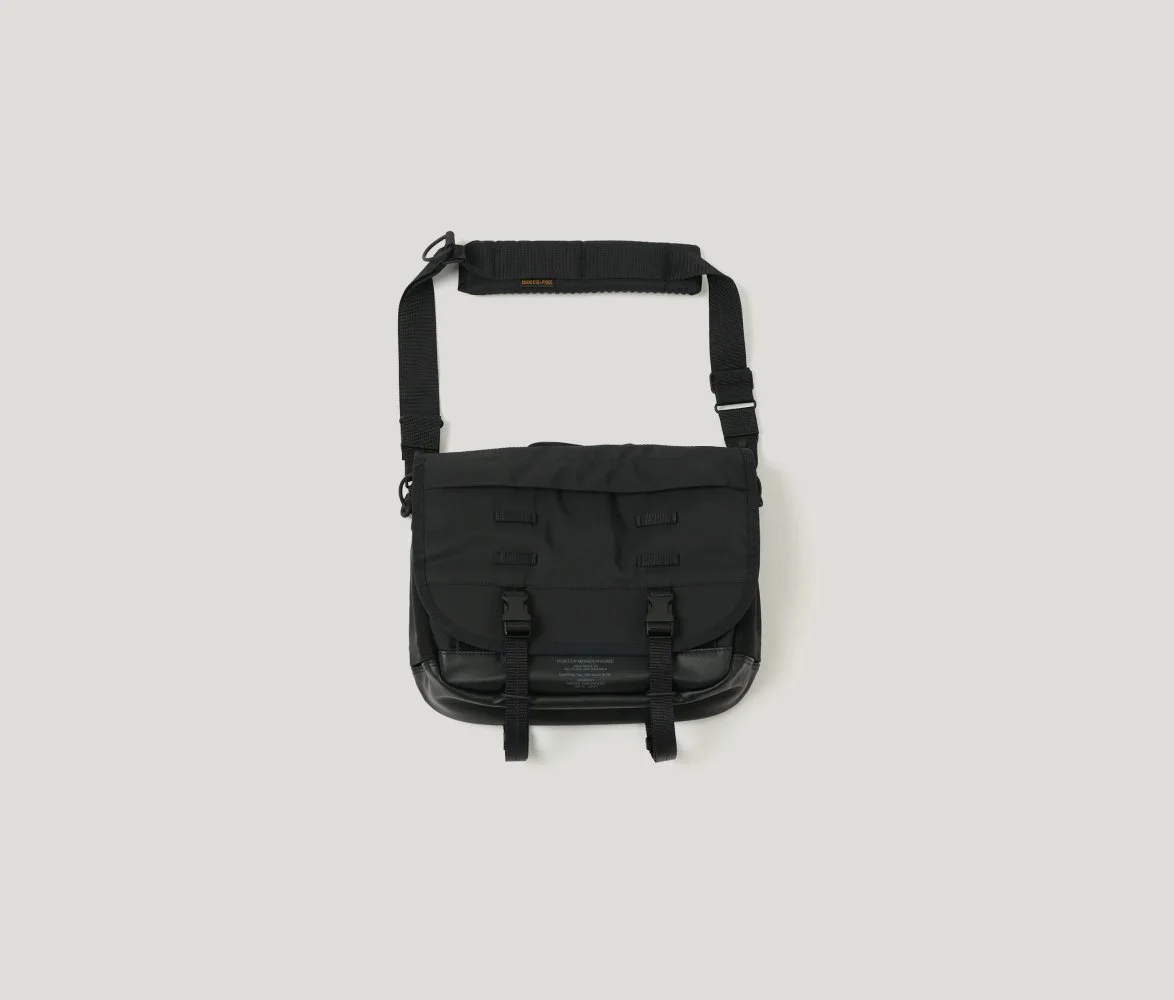 Monochrome Messenger Bag in Black
