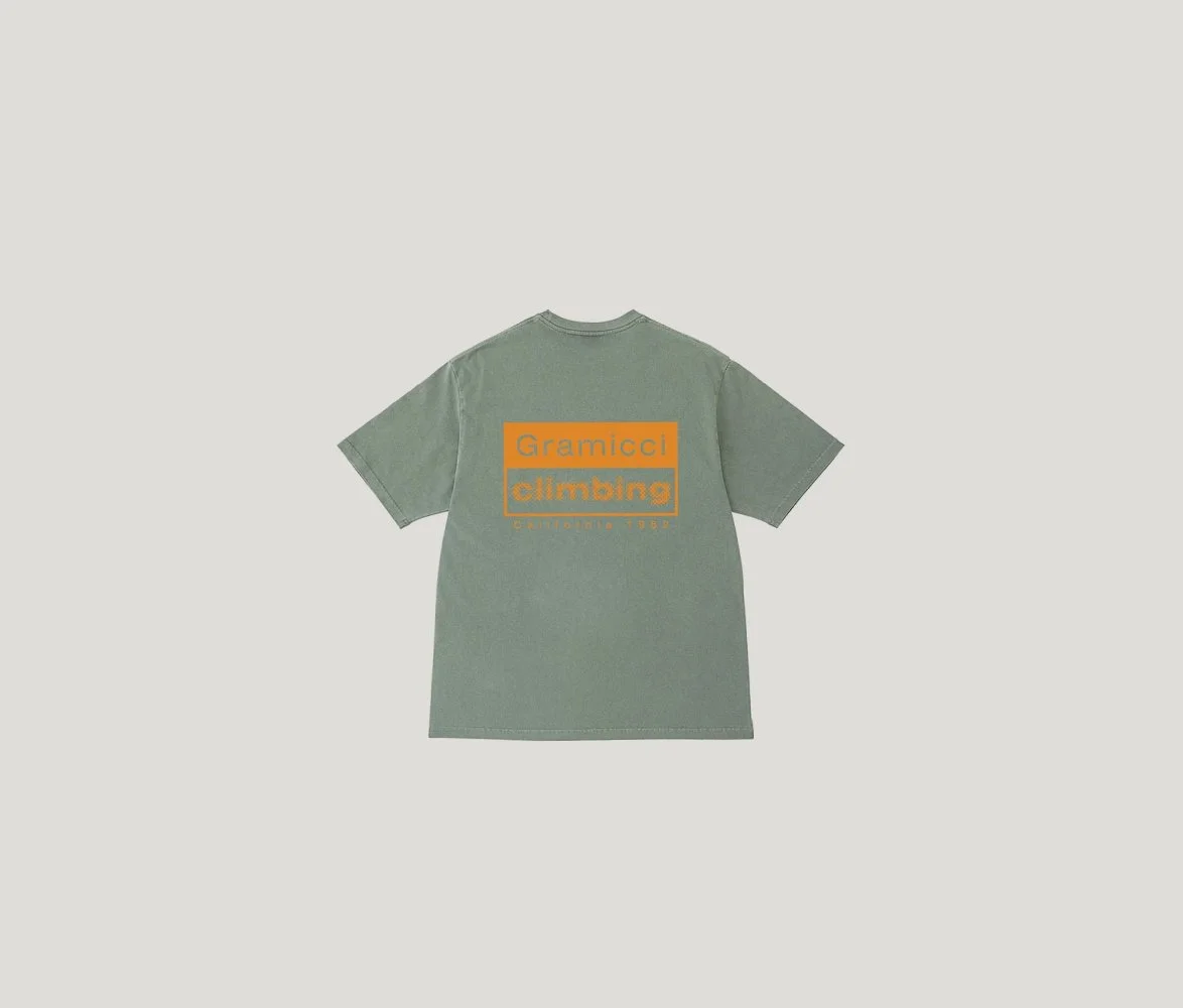 Gramicci Climbing Tee Pigment Dyed in Sage Pigment