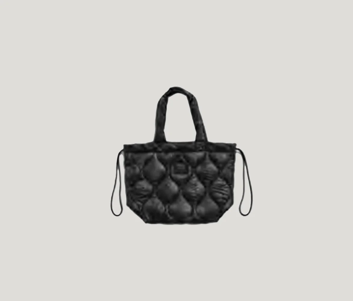 Military M Down Tote Bag in Black