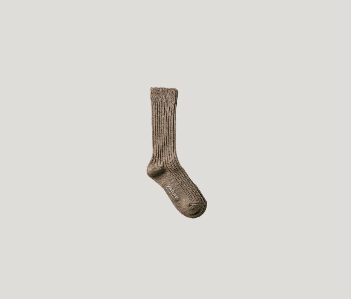 Organic Cotton Yak Ribbed Socks in Green
