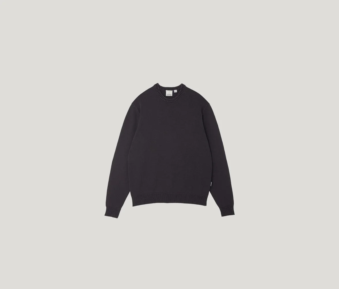 Cotton Knit Crew in Charcoal
