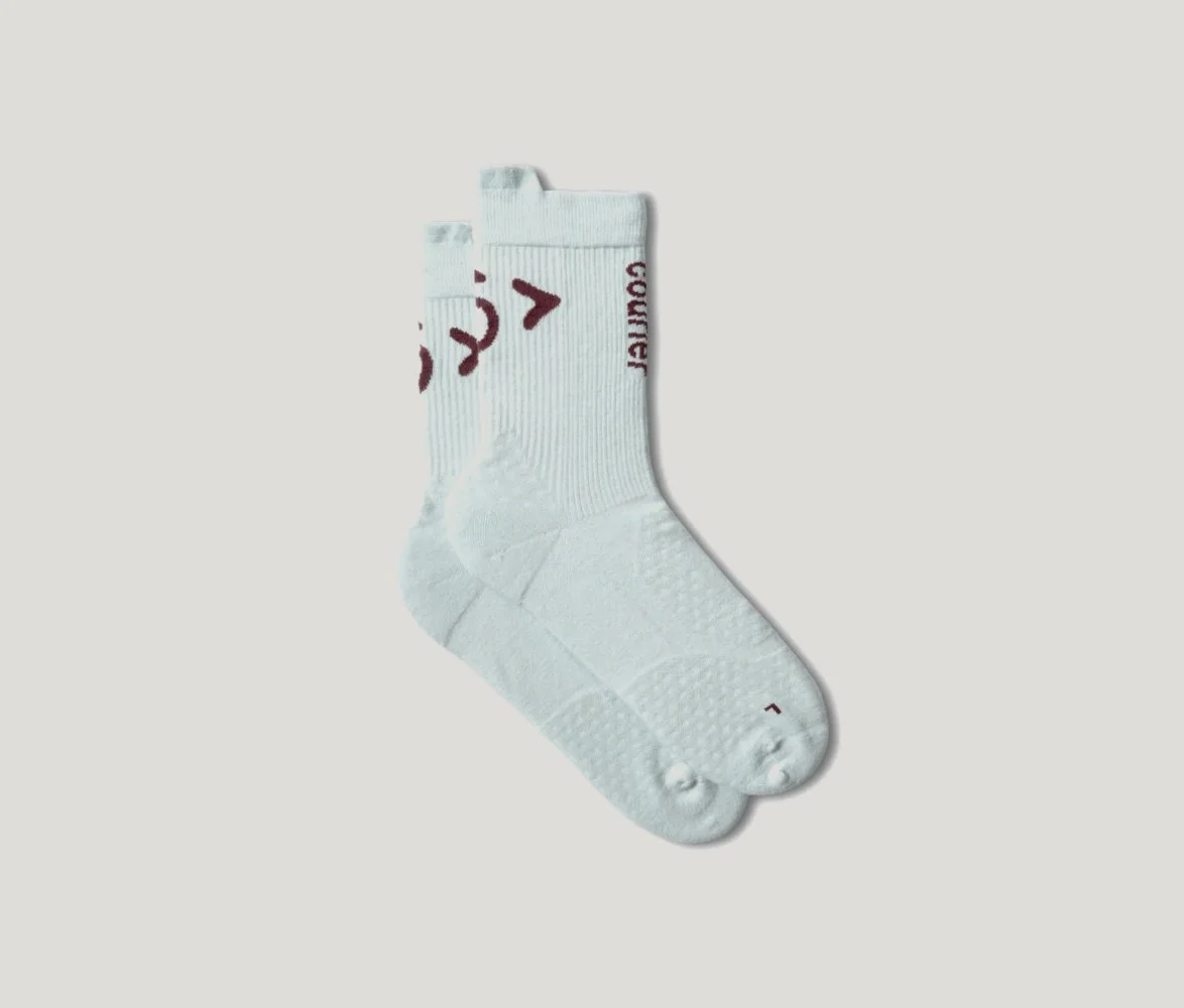 LoFi Crew Sock in Powder Blue + Plum