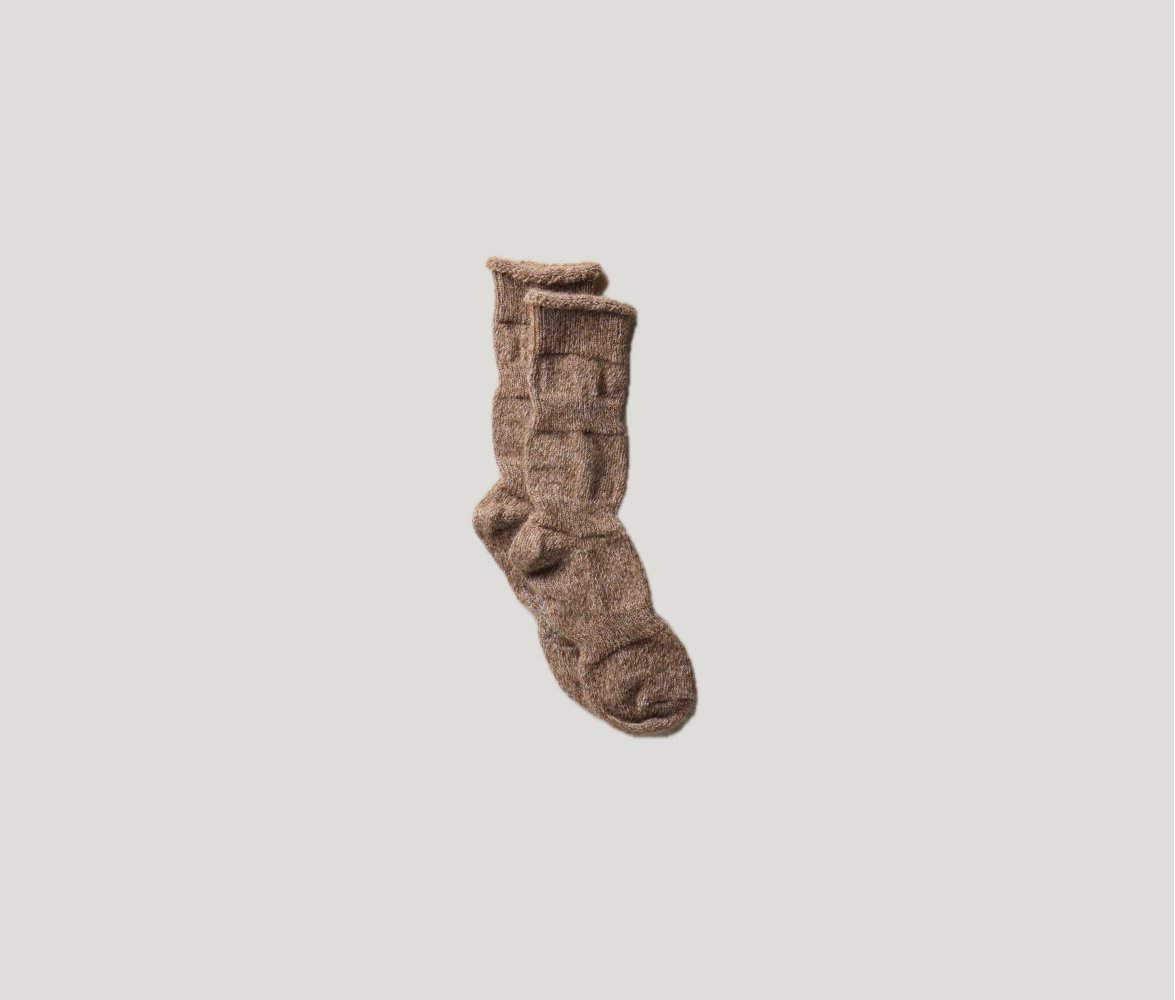 Alpaca Linen Ploot Sock in Brown