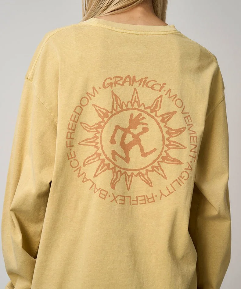 Gramicci-G5FU-T087_MUSTARDPIGMENT_unisex-t-shirt-model_U2.jpg