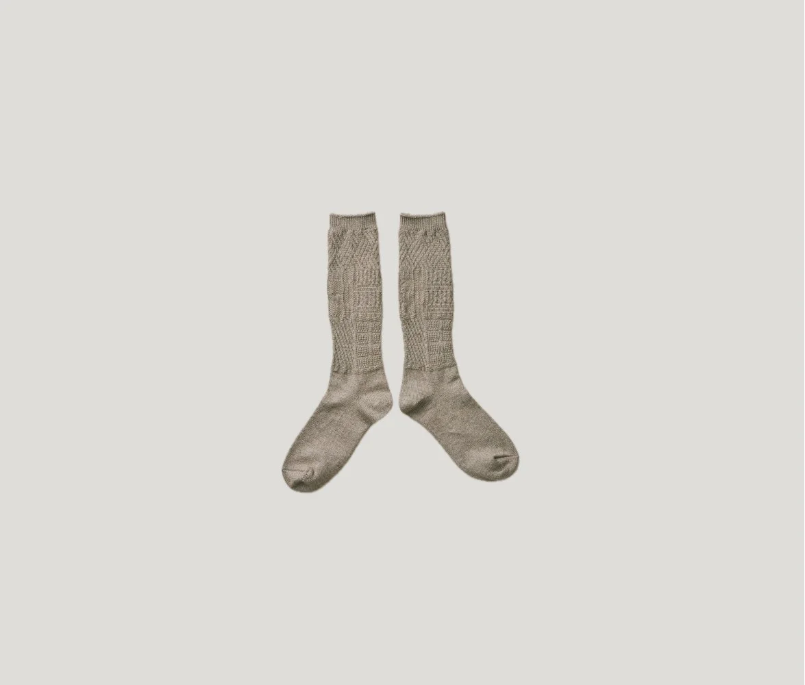 Organic Cotton Yak Knitting Pattern Socks in Green