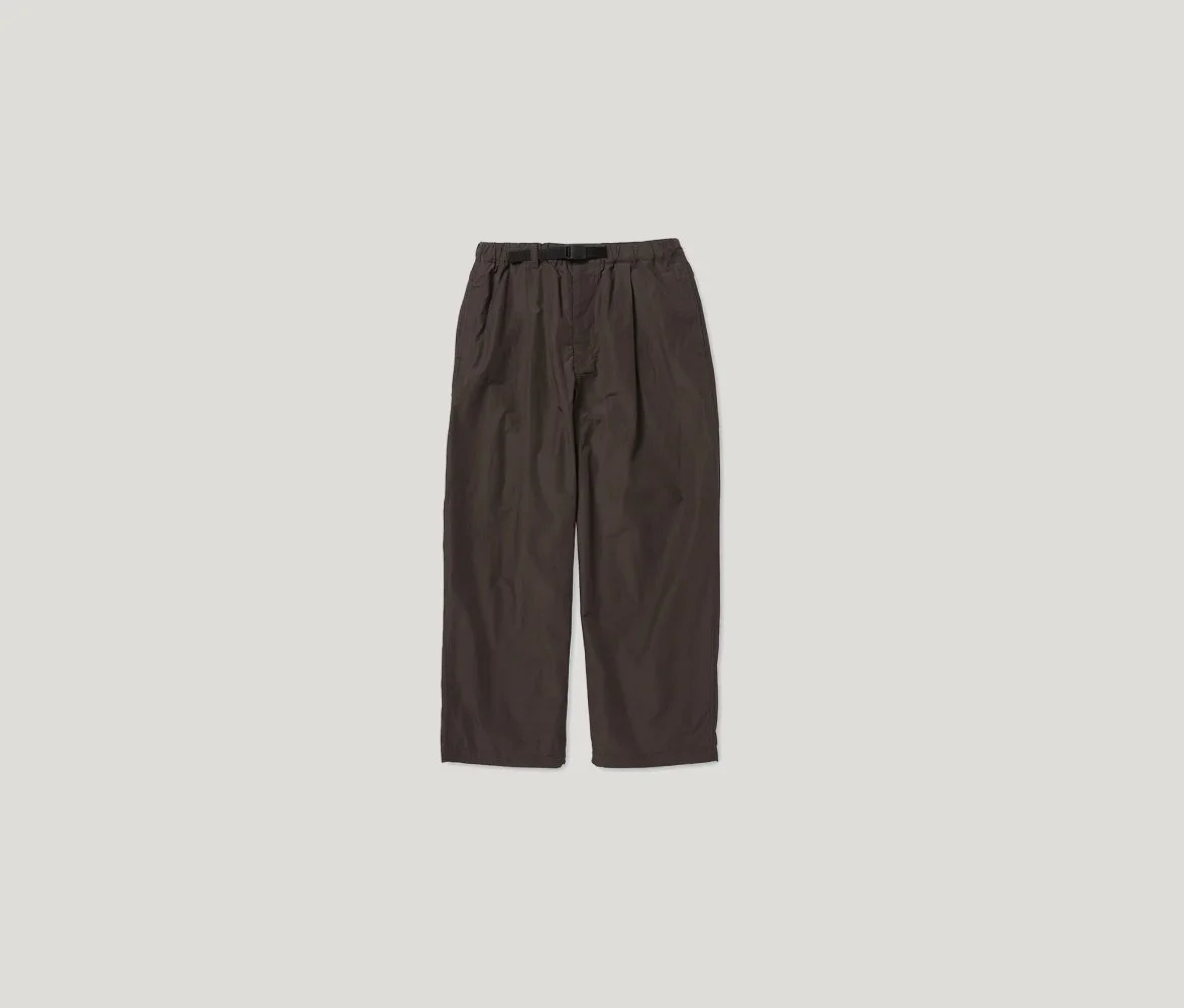 Wool Nylon Taffeta Trousers in Dark Brown