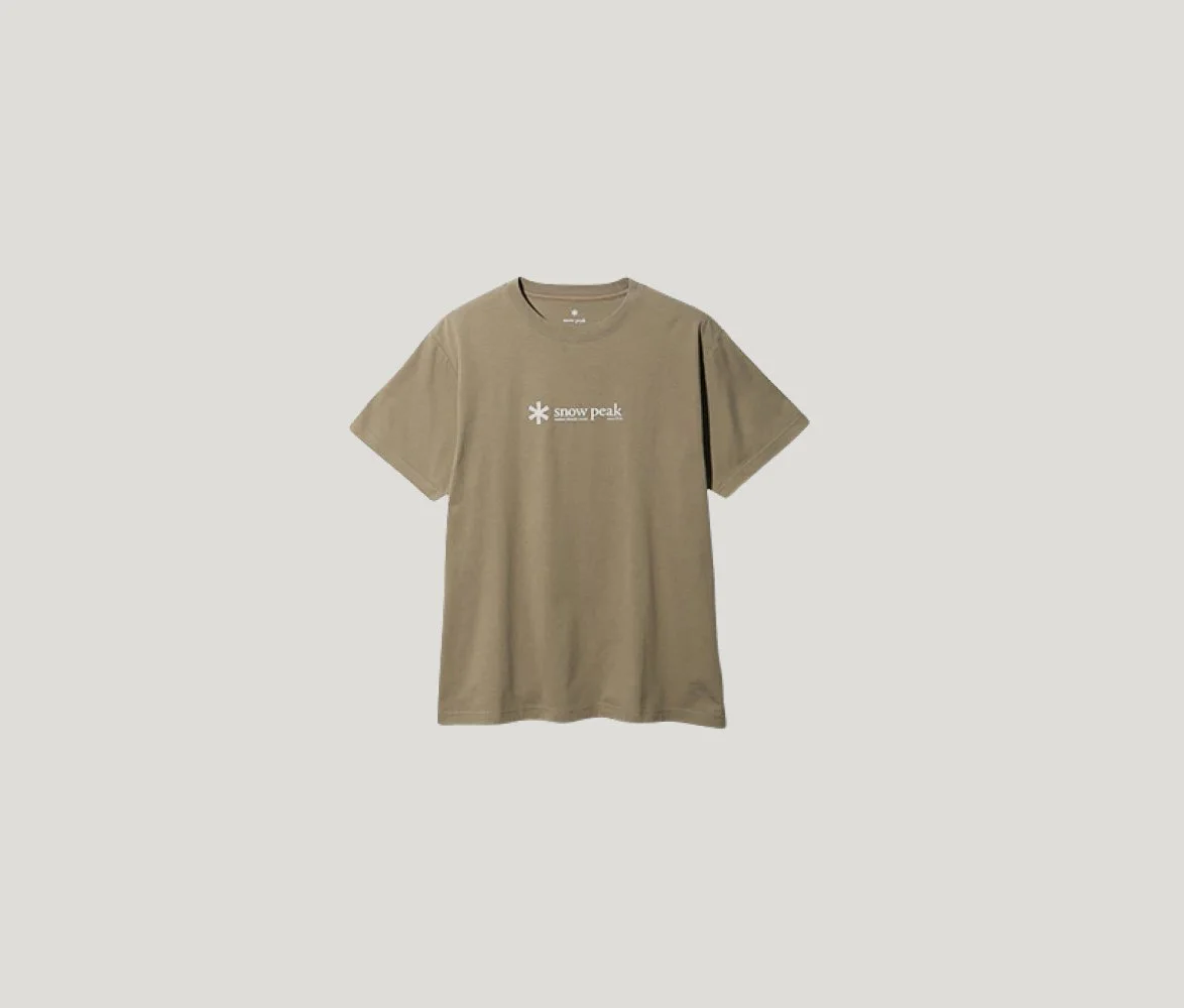 Soft Cotton Logo SS Shirt in Greige