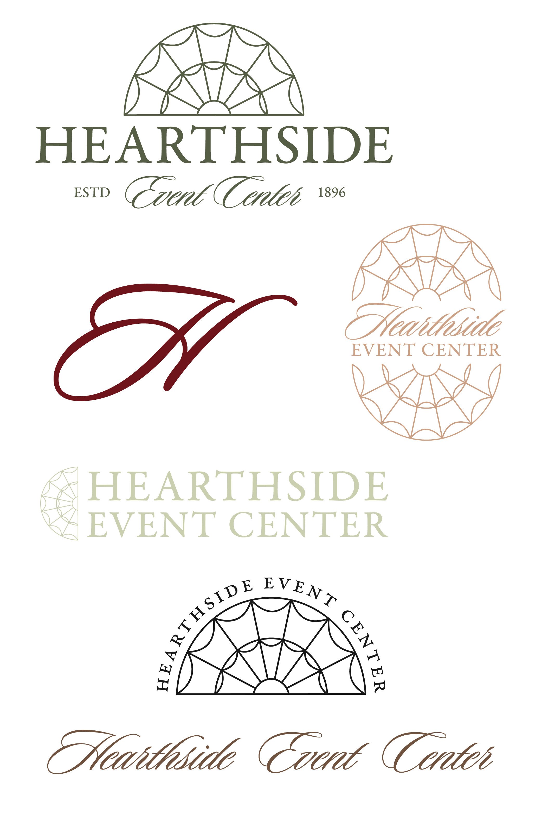  Alternate logos and color options for the Hearthside Event Center in Eden, Utah. #mangumdesignco #graphicdesignservices #montanagraphicdesigner #customlogos #logoandbranddesign #brandingservices #smallbusinessresources #hearthsideeventcenter 