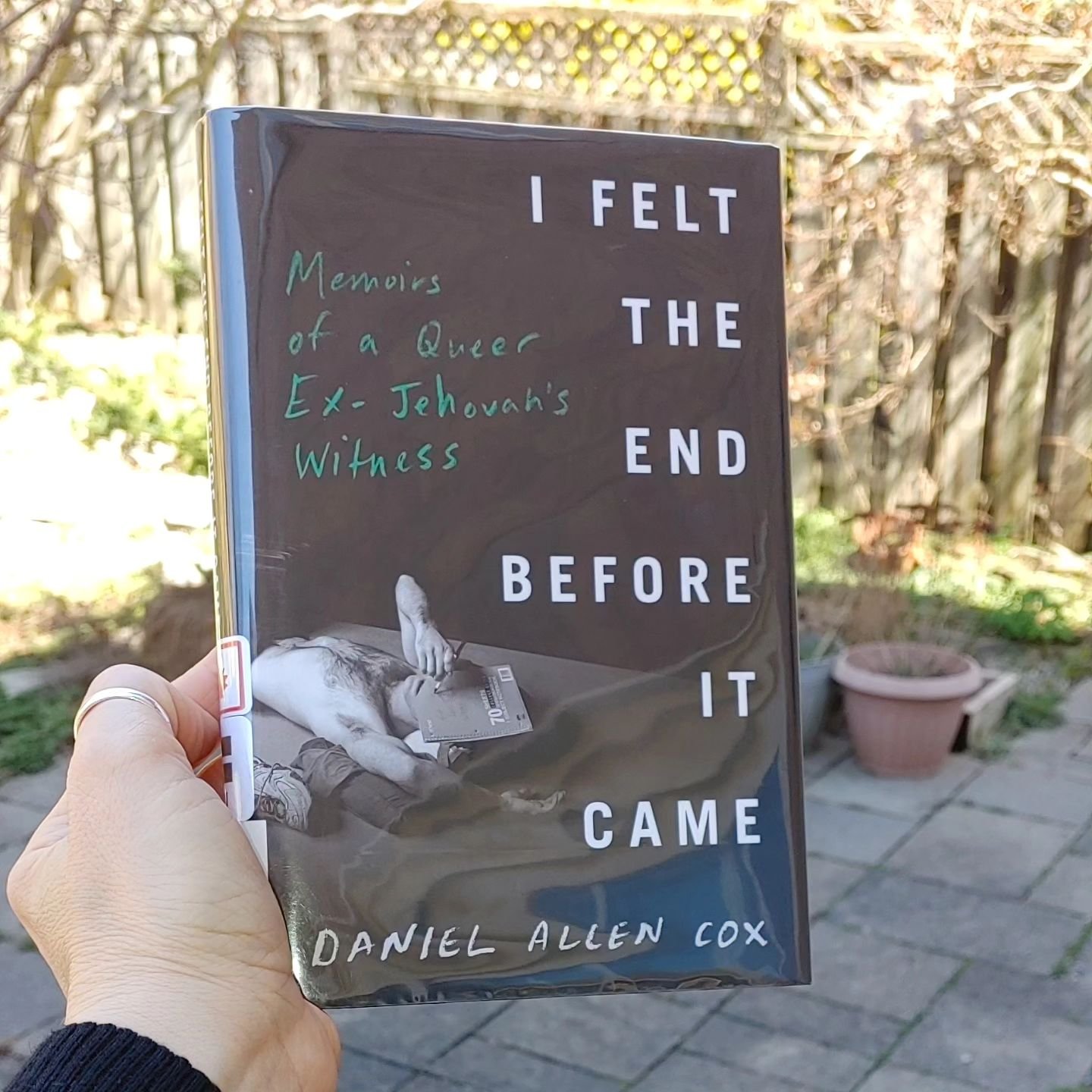 This is I Felt The End Before It Came, a memoir of a queer ex-jehovah&rsquo;s witness by Daniel Allen Cox. There are many thought-provoking themes in this book in particular Cox&rsquo;s weaving of the Witness teachings of the coming Armageddon and me