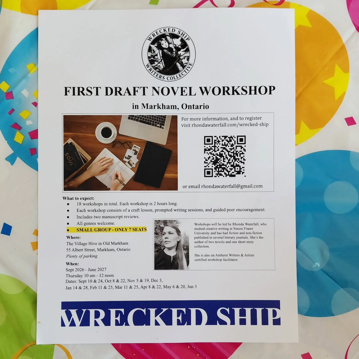 Want to know the ins and outs of novel writing? Maybe you know someone who's been working on a novel but struggles with how to complete it. 

Join us this Sept for a First Draft Novel Workshop in Markham, Ontario. In person support to get your projec
