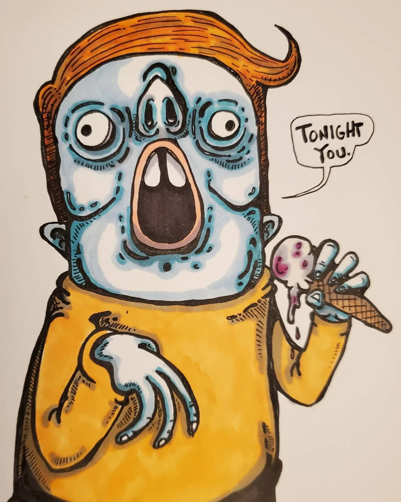 Ice cream is pretty cool.
.
.
#doodlesofinstagram #drawings #drawing #draw #penandink #stlouisartist #stlouis #sketching #sketch #sketches #penandink #sketchbook #prismacolormarkers #prismacolor