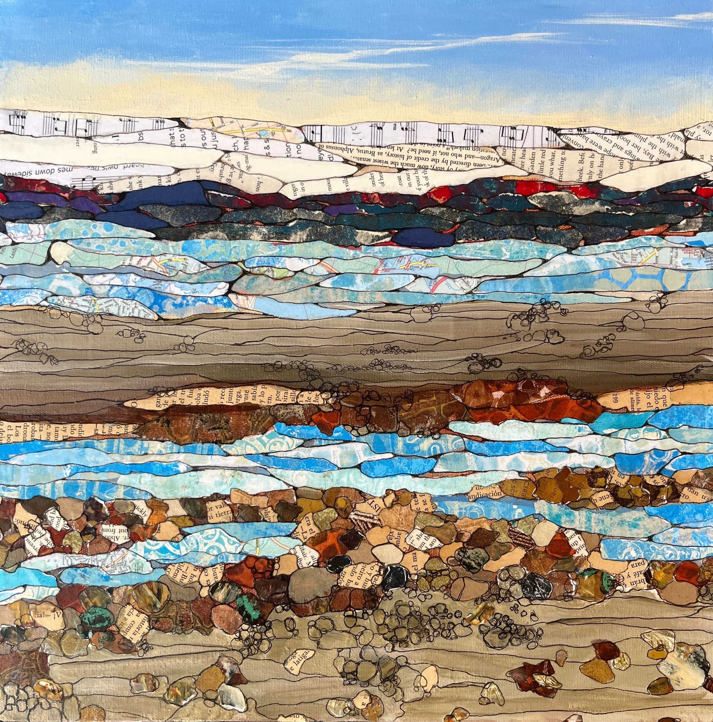 Dancing on my own - mixed media on canvas 16x16