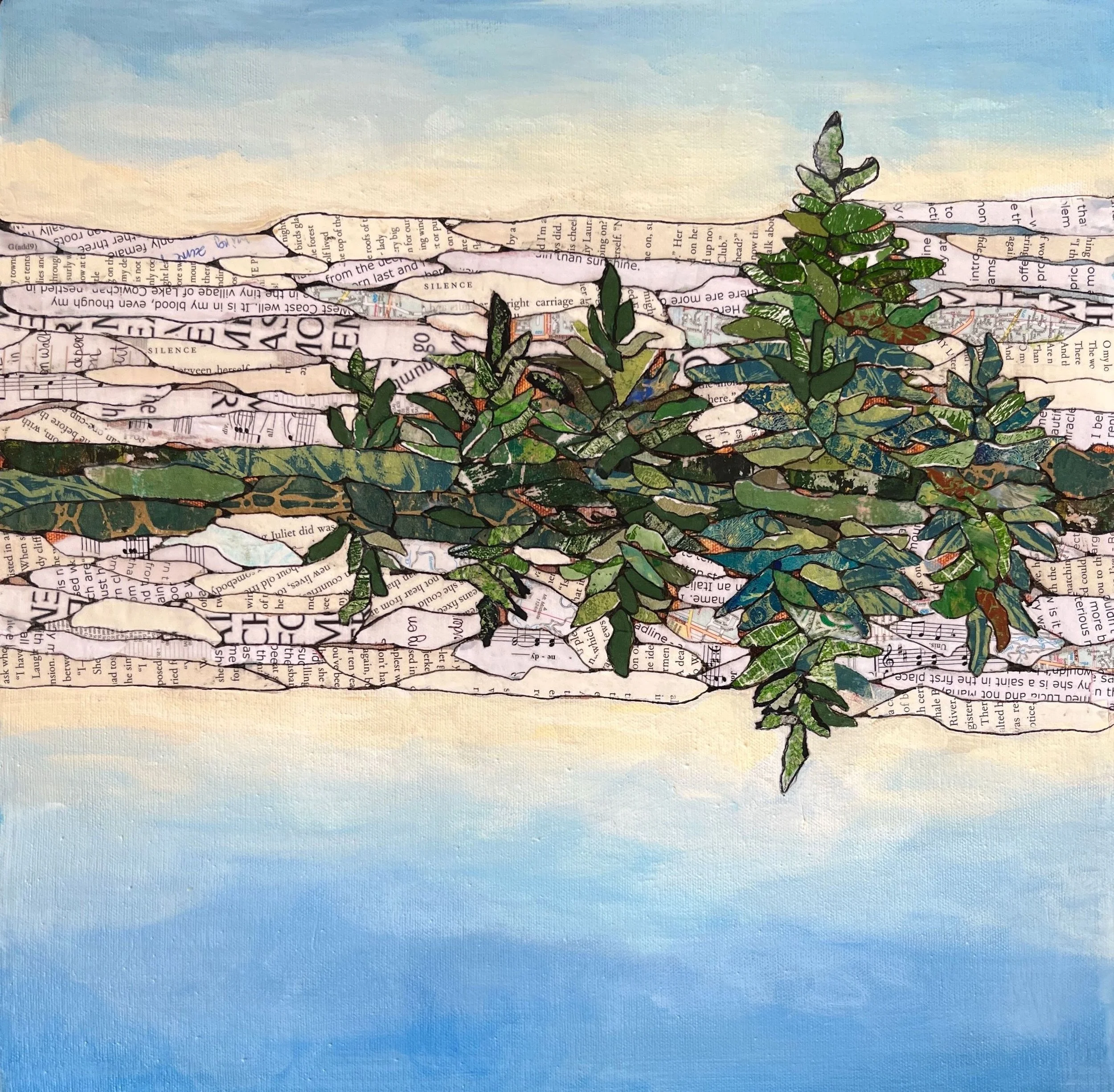 Take me home - mixed media on canvas - 16x16