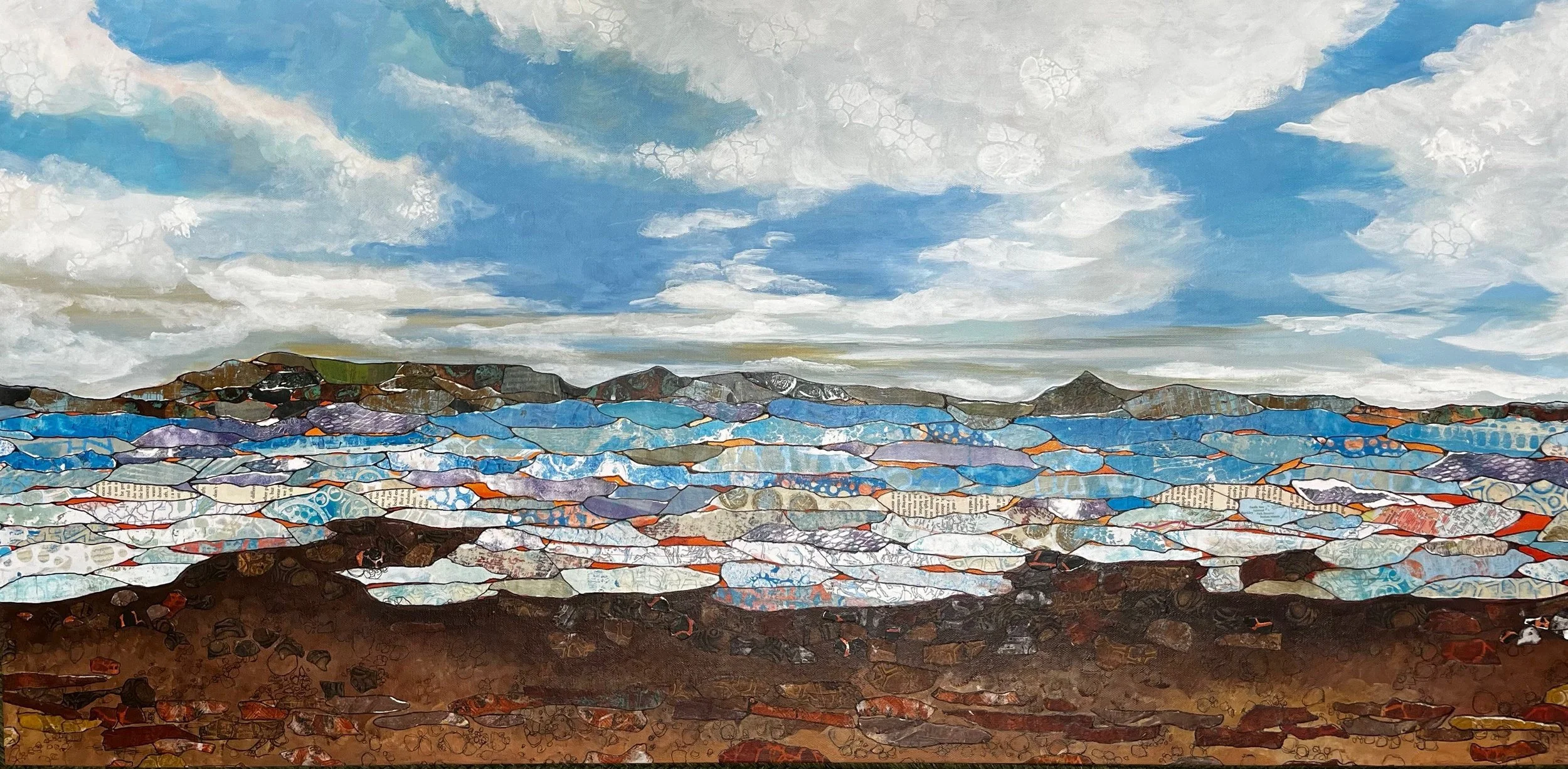 I'm calling your name - mixed media on canvas - 48x24