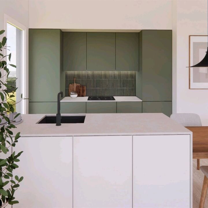 Frescura, armon&iacute;a, tranquilidad... el color verde solo nos transmite sensaciones bonitas. A nosotras nos encanta esta cocina abierta porque es moderna y atrevida pero acogedora a la vez.

#liffspace #interiors #interiorlandscape #interiorismo 