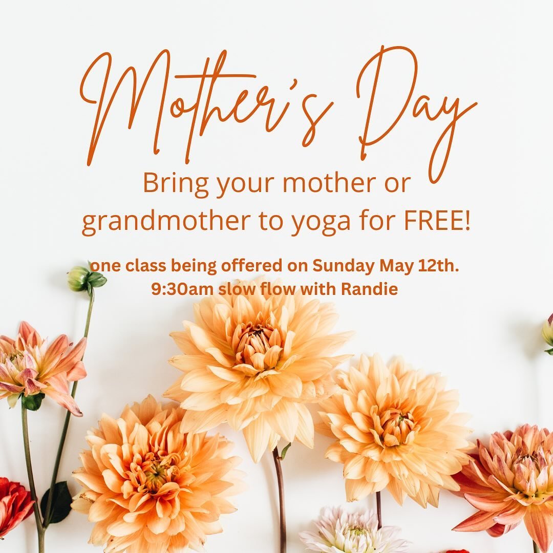 Only one class being offered this Sunday May 12th (Mothers day)! 9:30am slow flow with randie 🌷

Bring your mother, grandmother, or matriarch in the family for FREE! No need to pre-register them. Just come on in.

#mothersday #ethosyoga