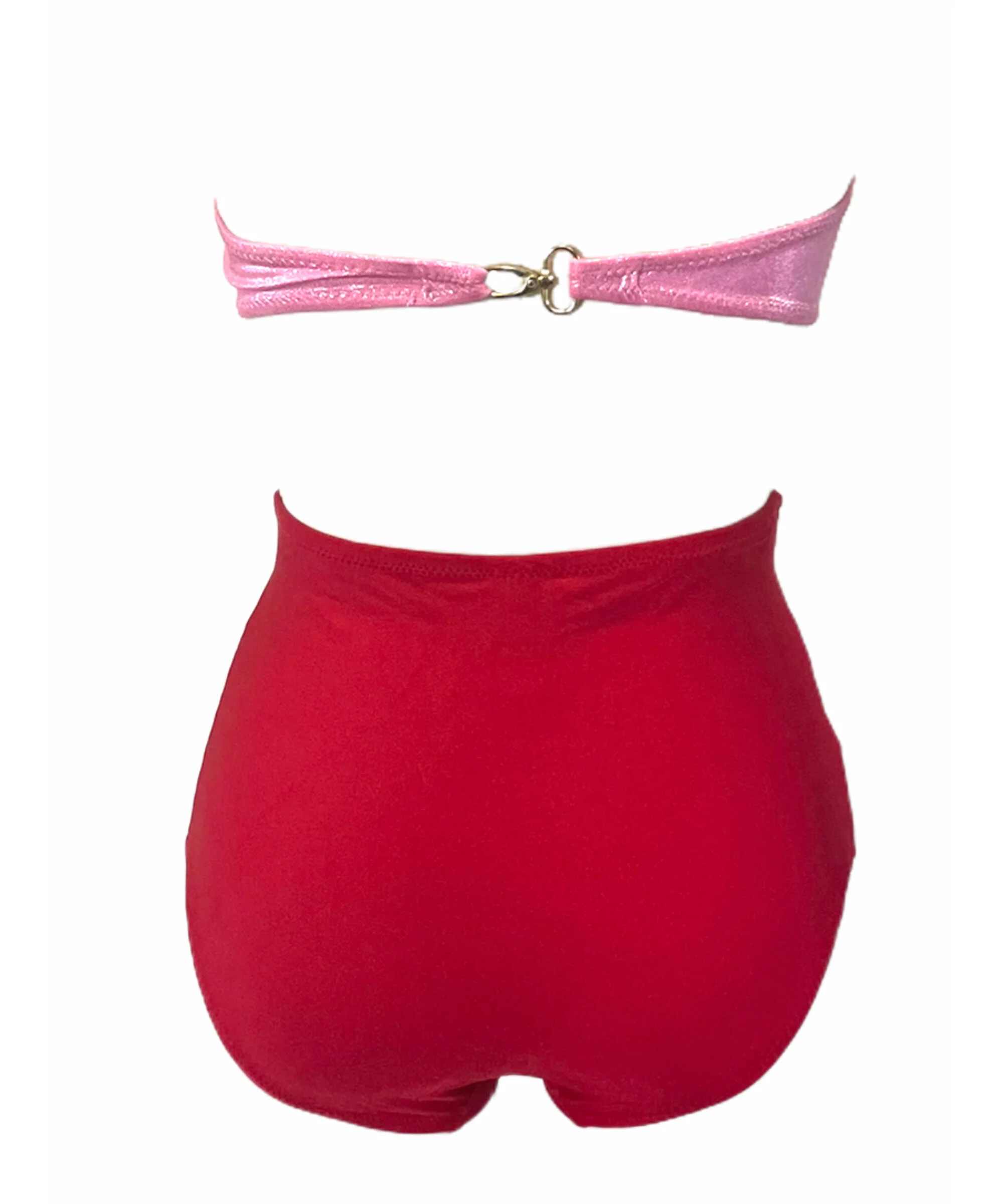 Keira Micro Halter Bandeau V Front Bikini Set For Women With Ruched Bandeau Top And High Leg Bottoms