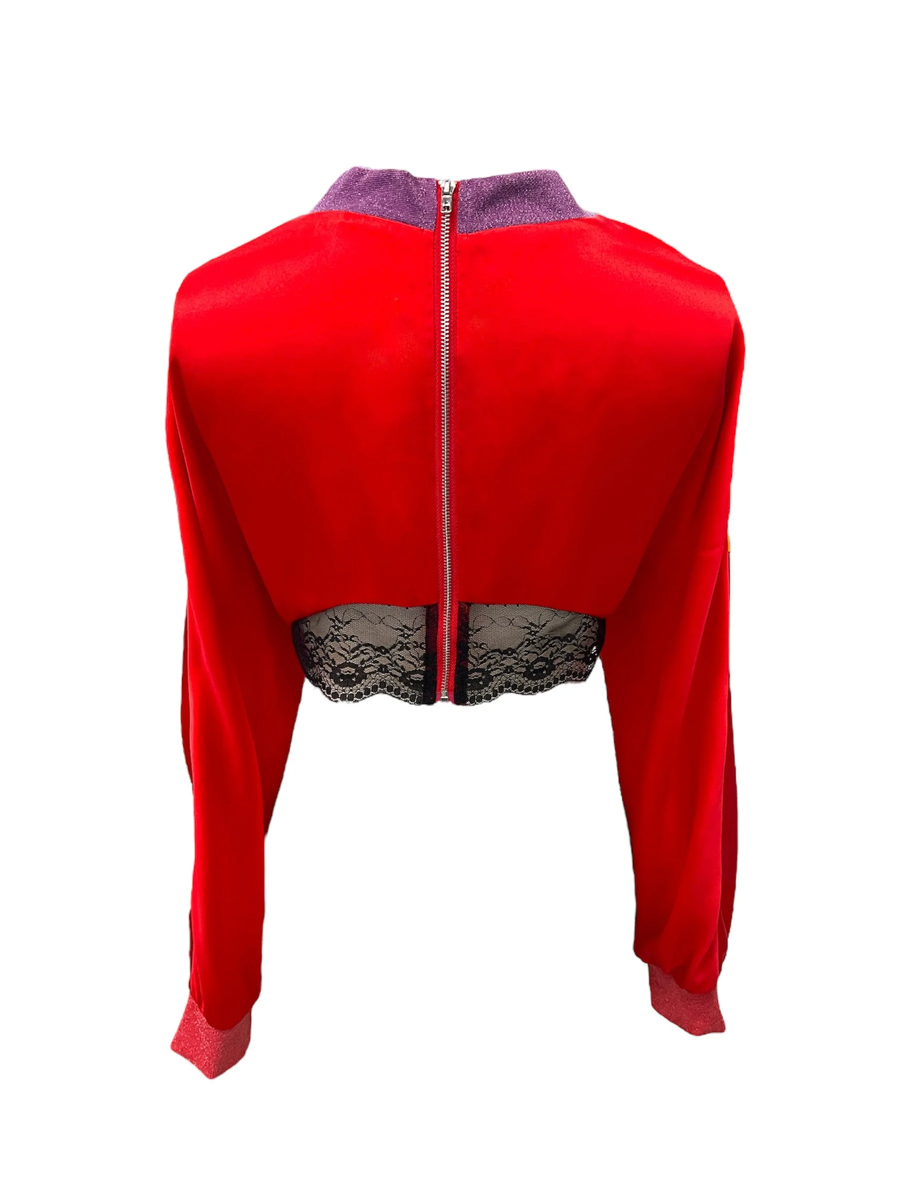 Cropped Silk Lace Tee Back- Swim With Poppies.jpg