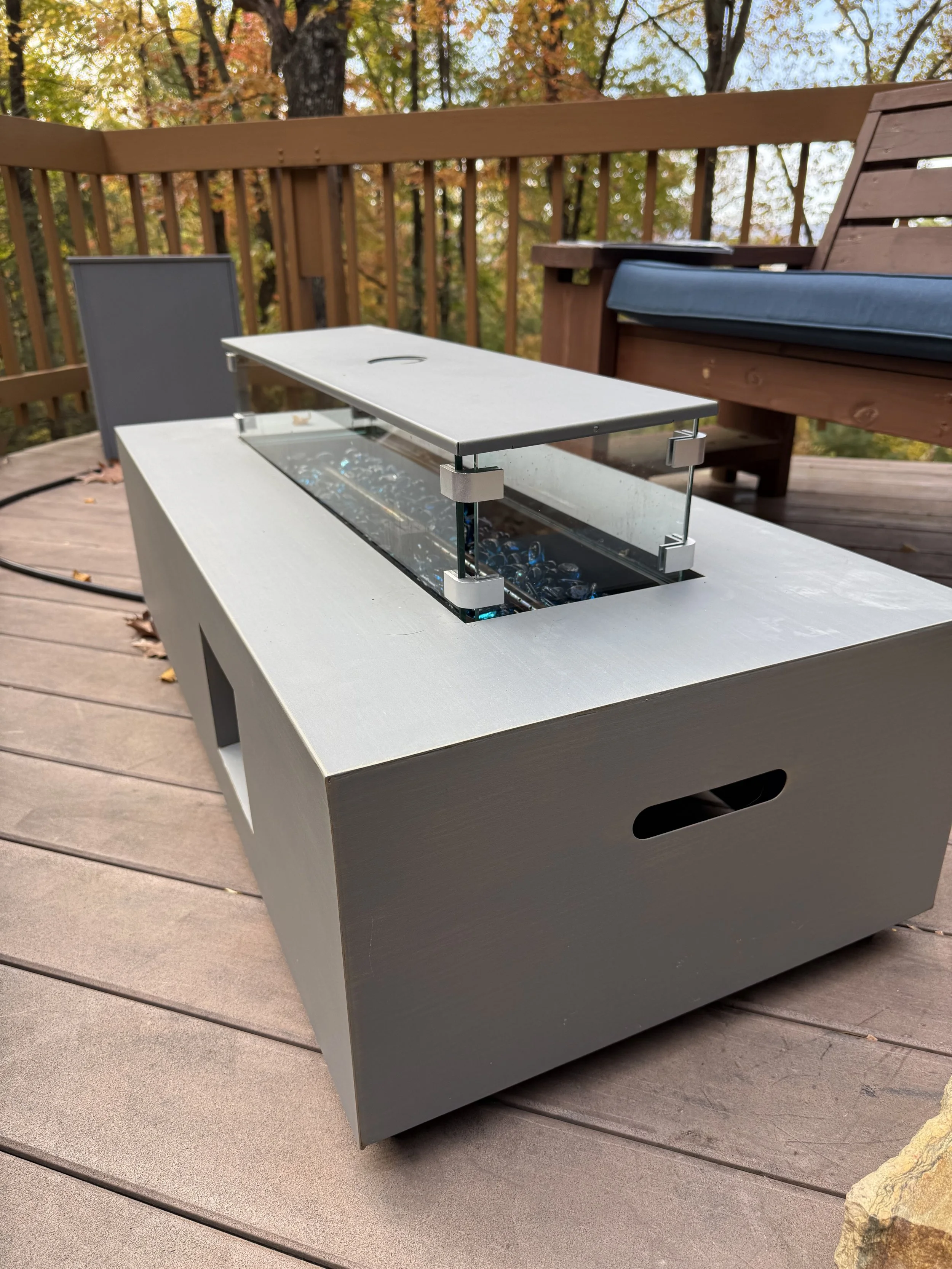 Fire pit on the upper deck