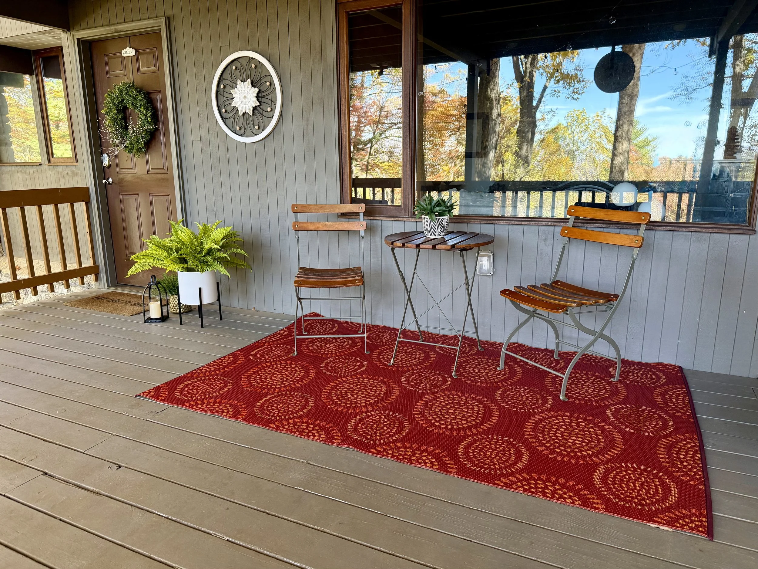 Seating area accessible from the game room and the media room