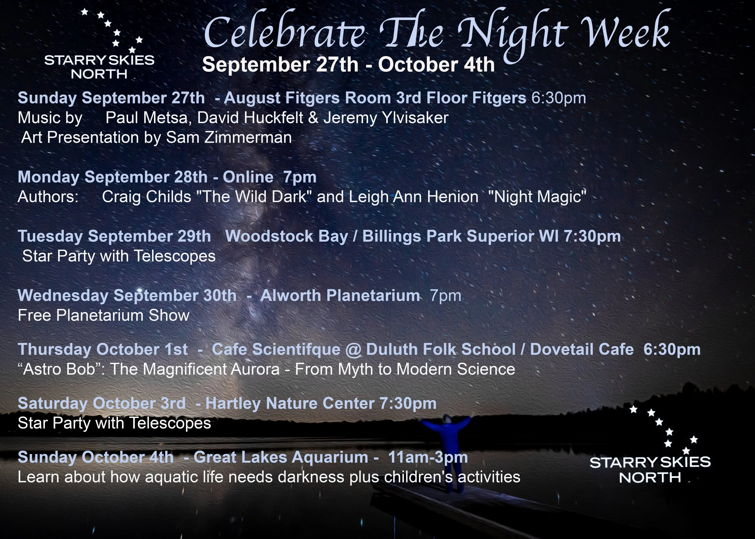 Celebrate the Night sky week 2026 schedule presented by Starry Skies North