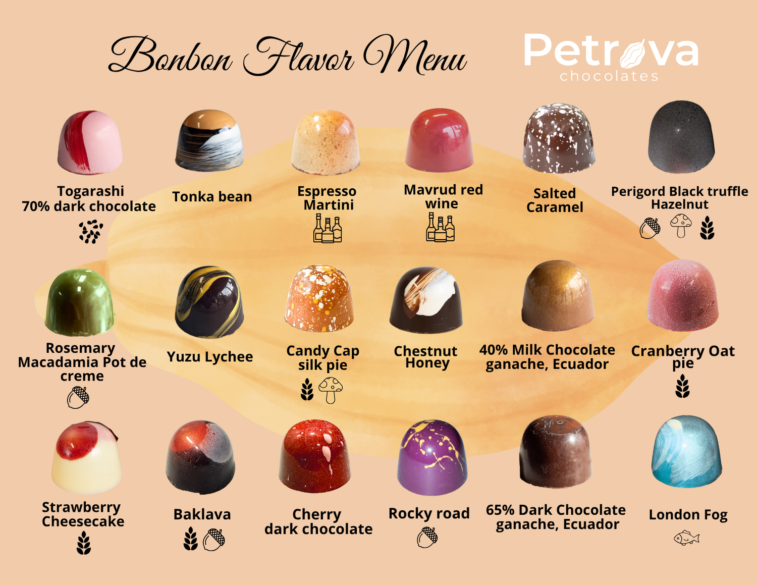 Bonbon Menu — Petrova Chocolates