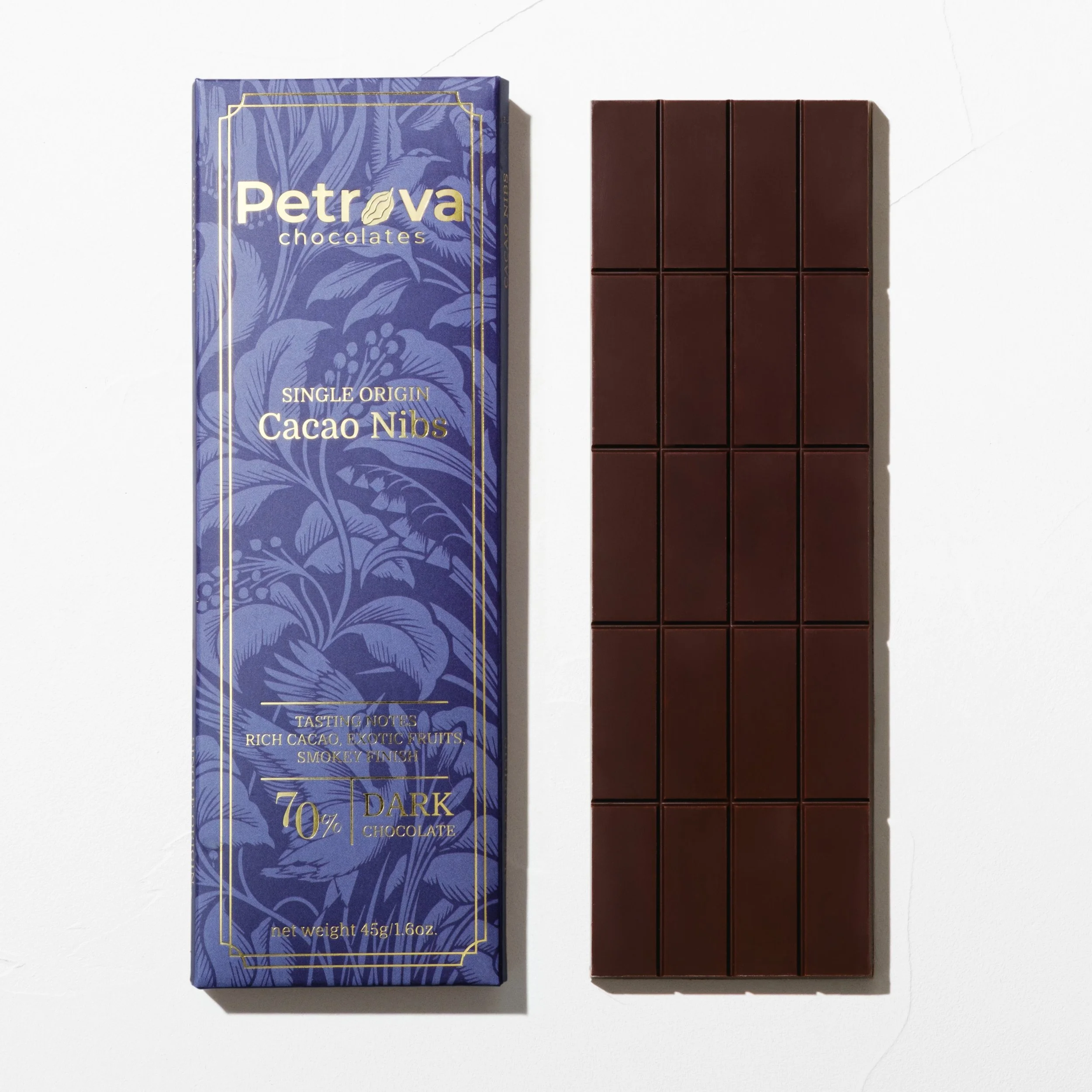 70% Dark Chocolate with cacao nibs
