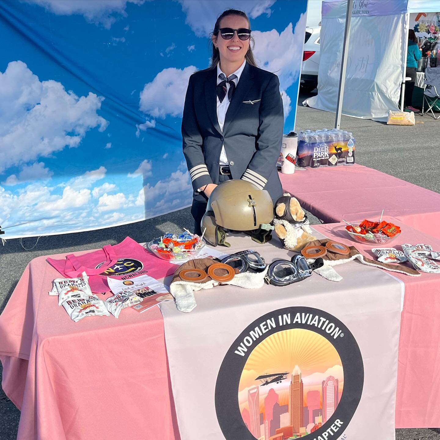 We're so excited to be able to represent @womeninaviation with our First in Flight Chapter booth at the 15th Annual Warbirds Over Monroe Air Show featuring Tora! Tora! Tora! - the reenactment of Pearl Harbor! (Swipe for some pics of planes at the eve