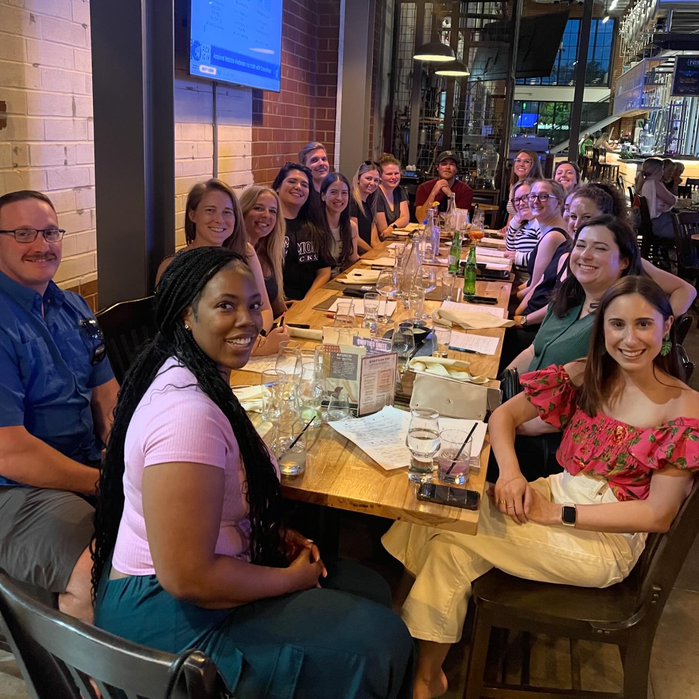 Thank you to everyone who came out for our monthly Chapter get-together this week!

We met at @trolleybarnclt for food, drinks, and trivia (we thought). Turns out we&rsquo;d met up for music bingo! Our table had a great time trying to name the songs 
