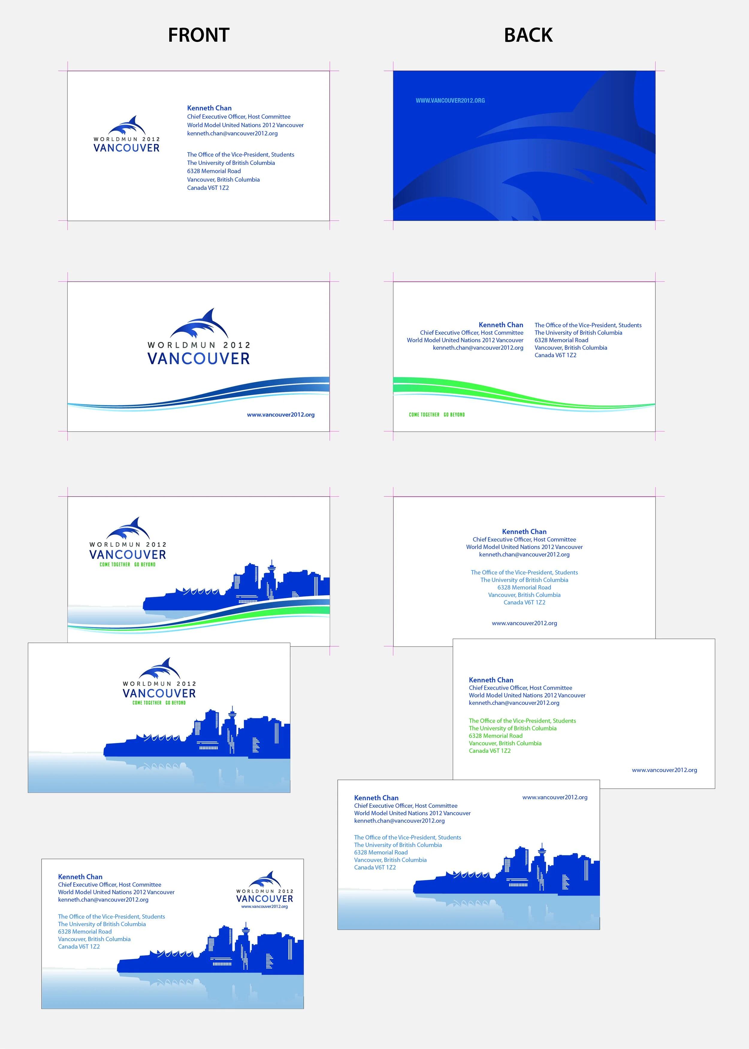 World Model United Nations Vancouver business cards mockup