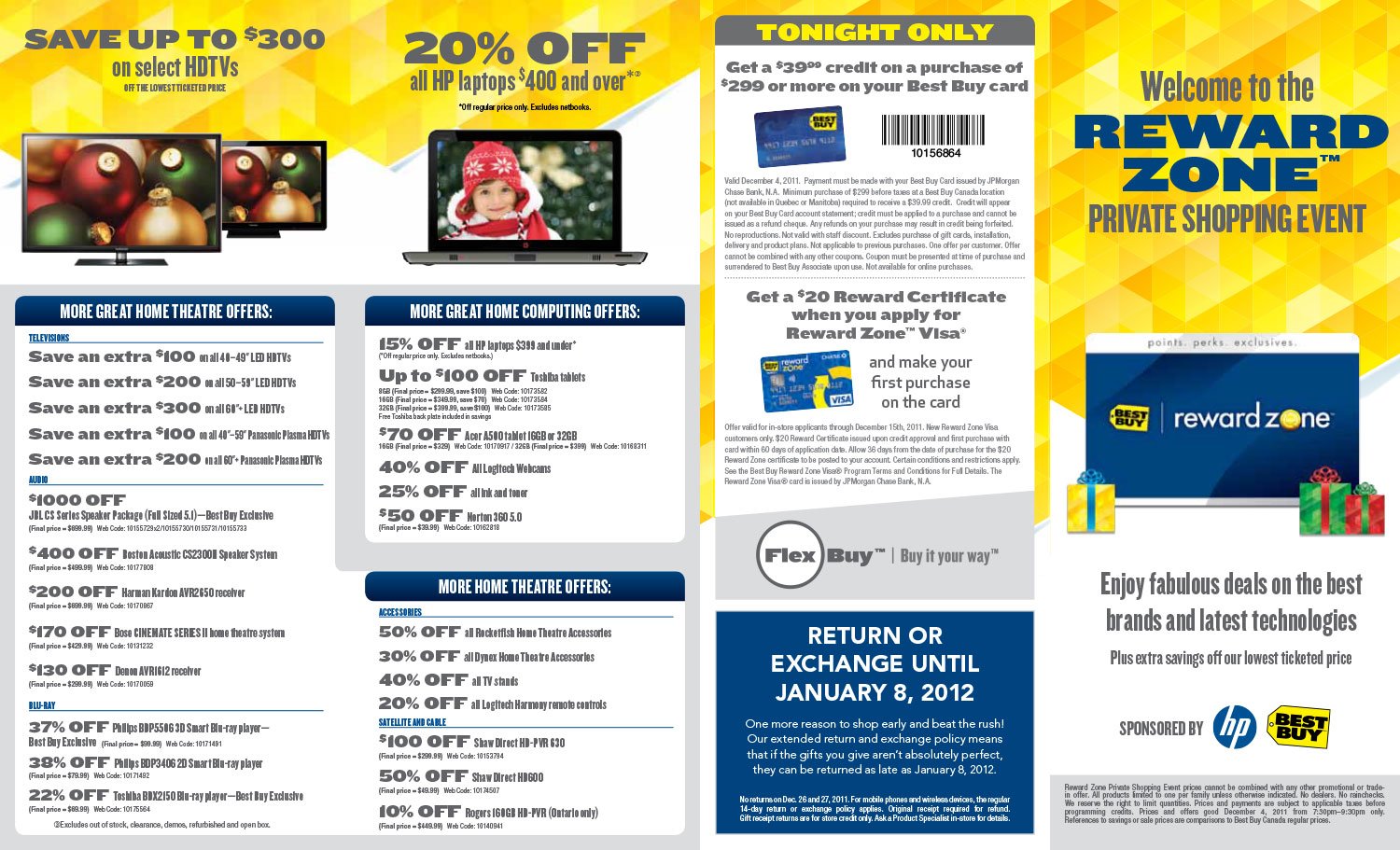 Best Buy Reward Zone print flyers