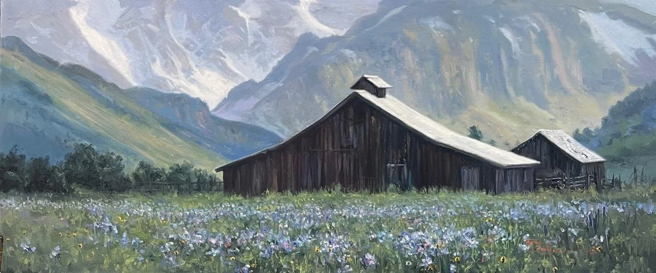 Wild Irises  6”x14.5” Oil