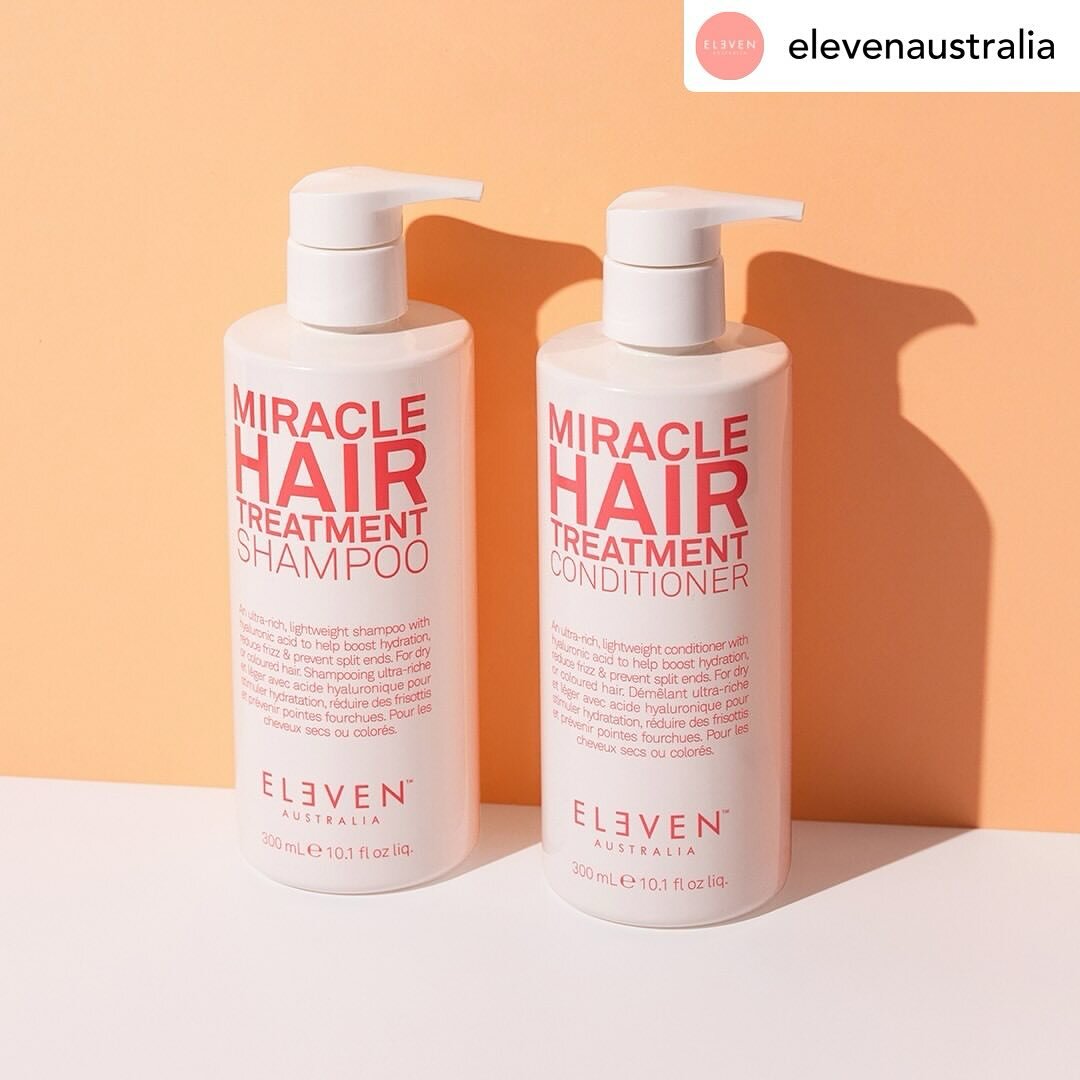 Posted @withregram &bull; @elevenaustralia Dry, damaged hair? 😅🤍⬇️⁠
⁠
The SECRET ingredient in our MIRACLE HAIR TREATMENT SHAMPOO &amp; CONDITIONER?⁠
⁠
Hyaluronic acid! 💦⁠
⁠
This MIRACLE worker works as a humectant to retain moisture (think of it 