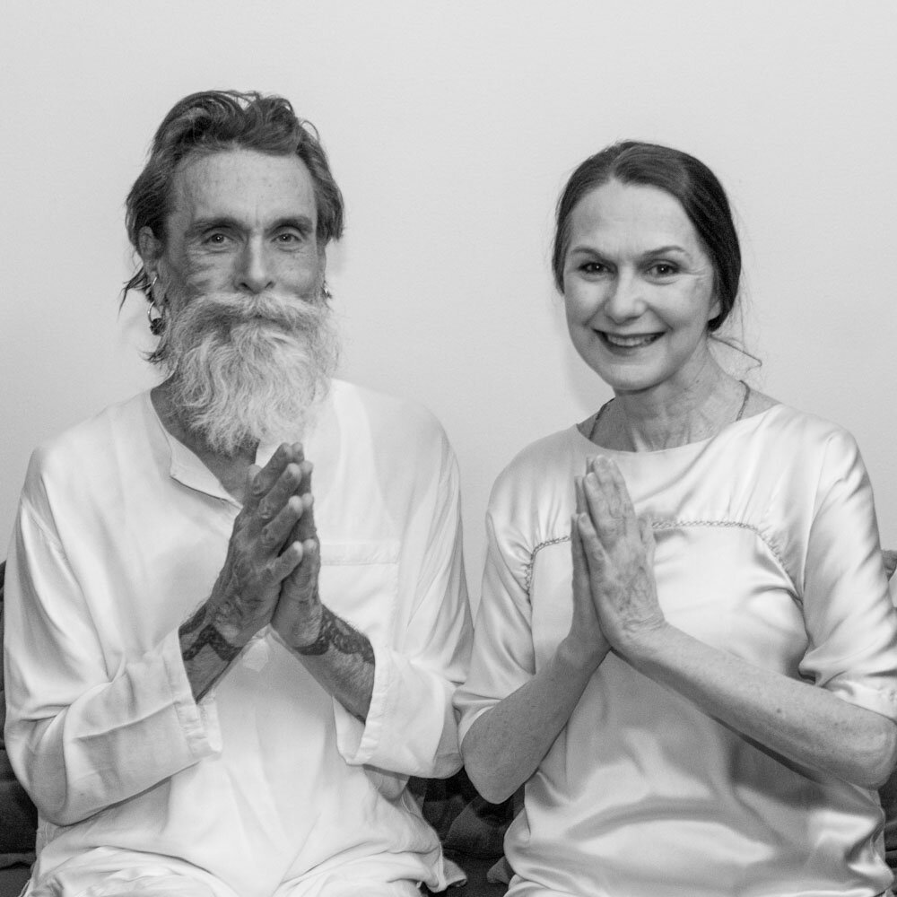 David Life and Sharon Gannon in the back office of Jivamukti Yoga NYC, during Jivamukti Tribe Gathering 2016.