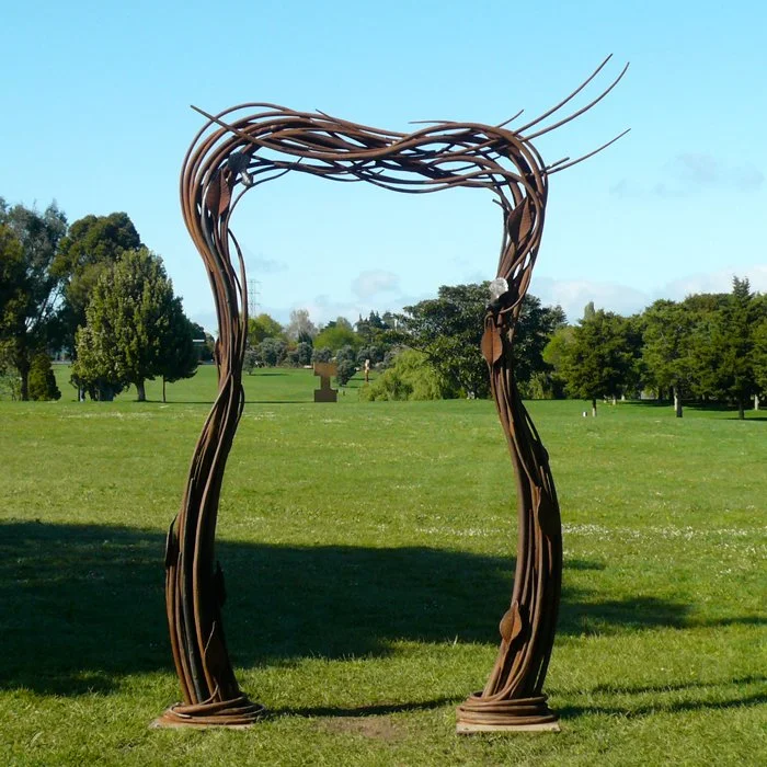 Chris Moore, Gateway, forged steel, bronze, 2700mm x 500mm x 1600mm