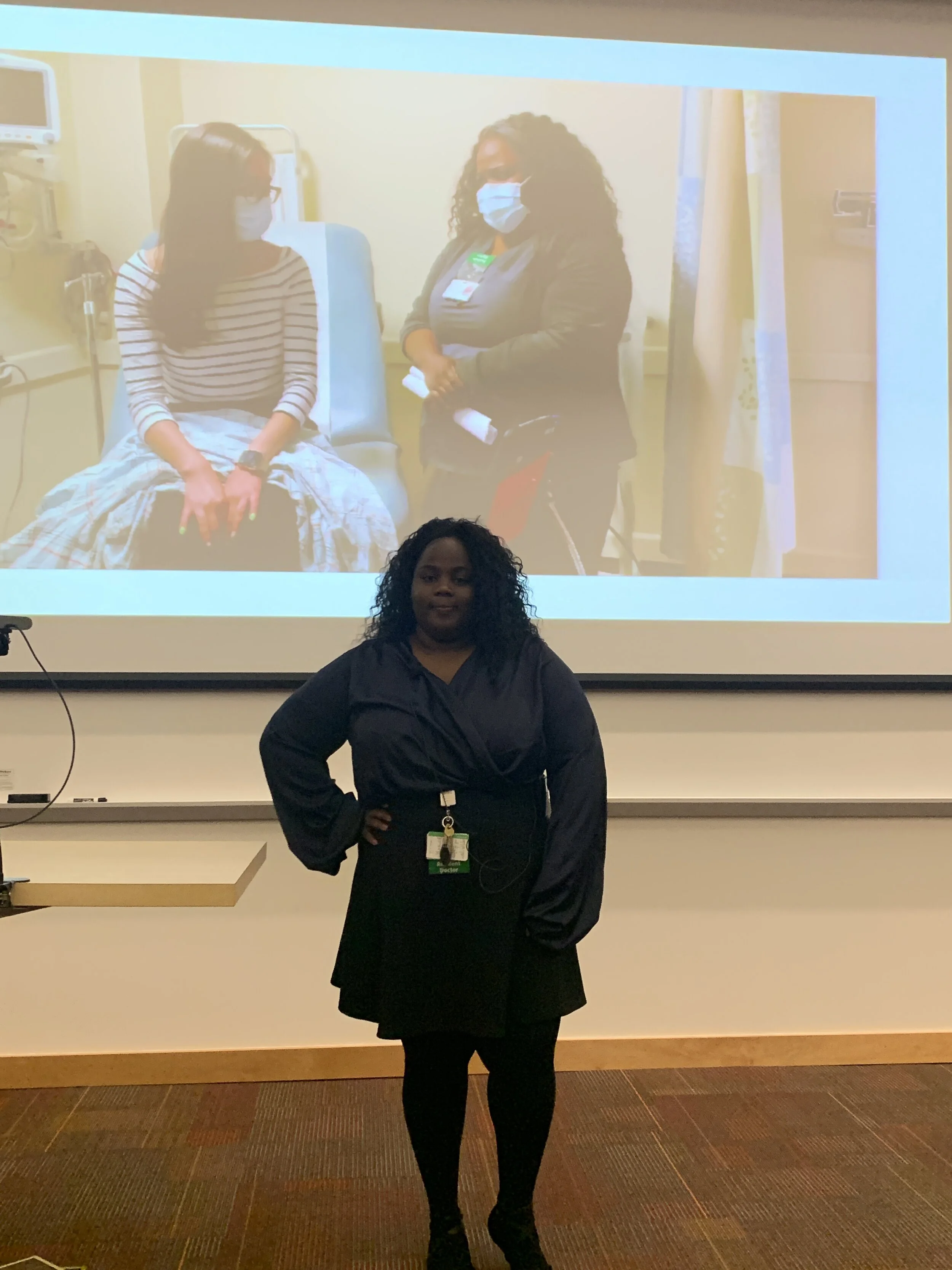 Dr. Grant during the D&I grand rounds